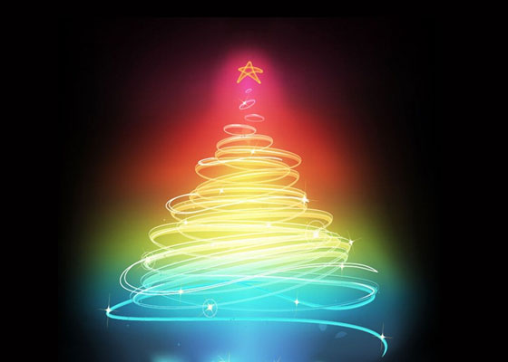 Abstract-Glowing-Christmas-Tree-Vector-Art