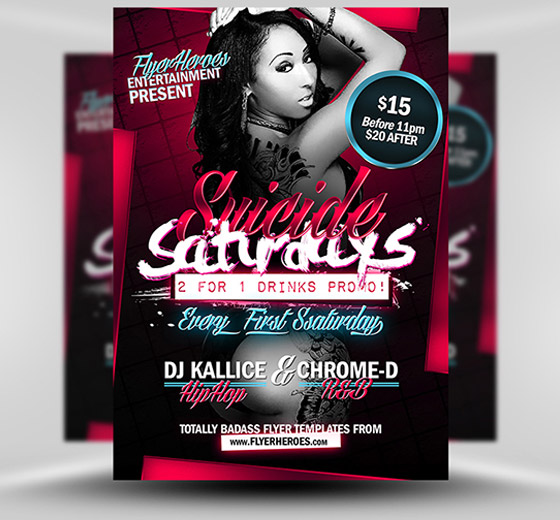 Suicide Saturdays Flyer Template
