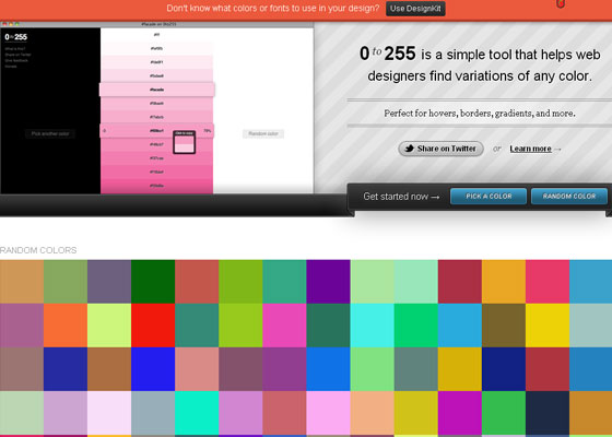 Color pallete tools for designers
